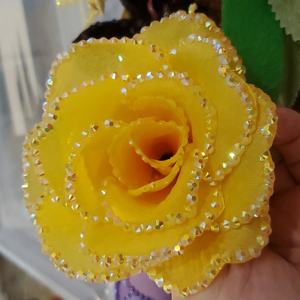 * SOLD******Yellow rose hair flower